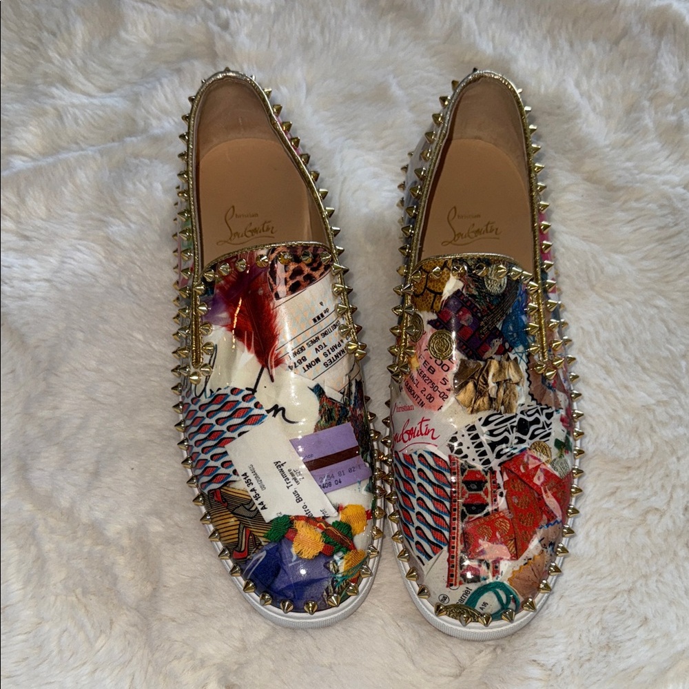 Christian Louboutin Colorful Spiked Loafers